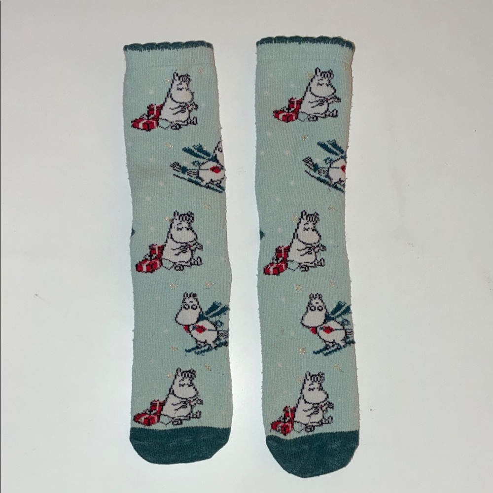 Moomin Socks Teal green Muumi Finland kids size Christmas
